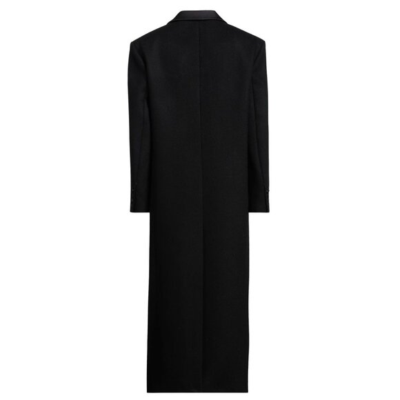 SANDRO Tuxedo Double Breated Black Satin Wool Coat $790 NWT Sz 36 - Picture 5 of 9